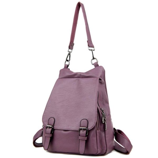 

new backpack lady shoulder bag student backpack travel bag youth retro purple