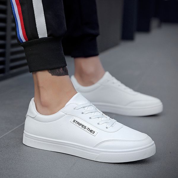 

new casual shoes man breathable pu leather fashion flats male shoes classic comfortable lightweight outdoor male u1-55, Black