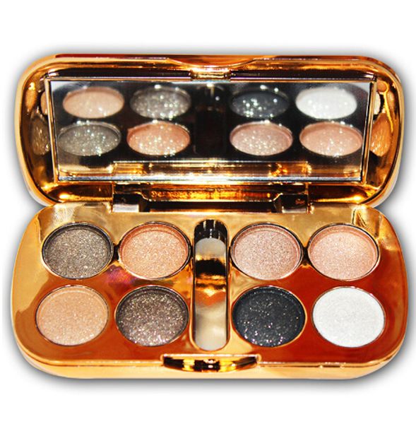 High Qual Glitter Eyeshadow With Brush Face Makeup Cosmetics Shiny Eye Shadow Palette 8 Colors Eyeshadow For Makeup