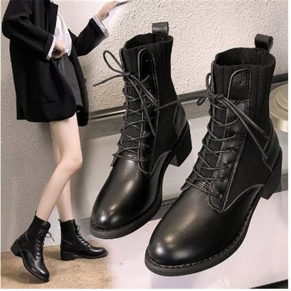 

faux suede slim boots ankle shoes woman boot pu boots women chaussures femme zapatos de mujer solid chaussure fur boots2019, Black