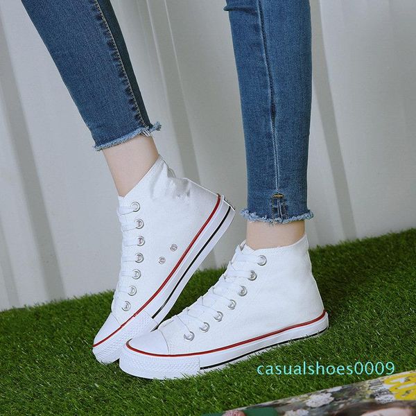 

fashion skate sneakers lace-up teens casual plimsolls women little white board shoes korean ulzzang summer canvas shoes c09, Black