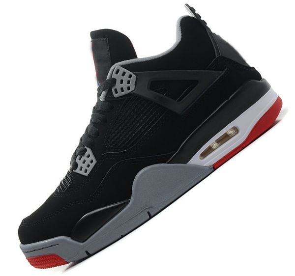 

fashion 4 bred black red 4s version men basketball shoes mens classic sneakers sports air travis trainers des chaussures