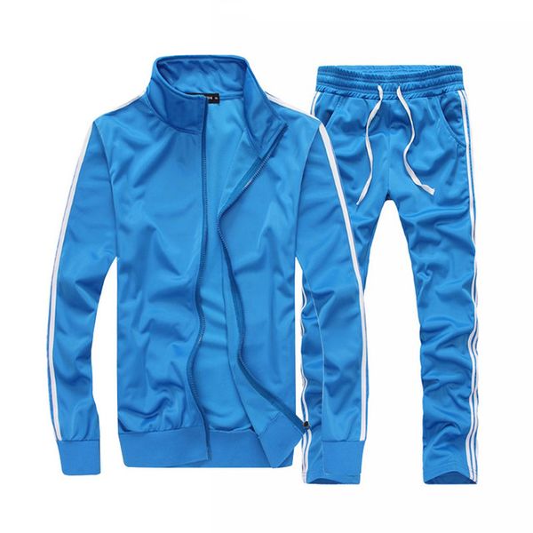 

brand men sportswear sets running sports fitness tracksuit male two pieces sweatshirt+sweatpant gym clothing trainingspak mannen, Gray
