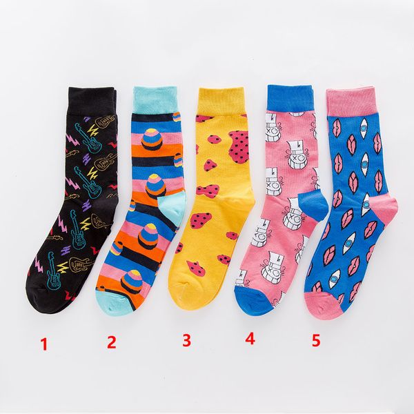 

harajuku happy short socks men's funny avatar combed cotton casual men socks colorful novelty skateboard socks women mm18012, Black