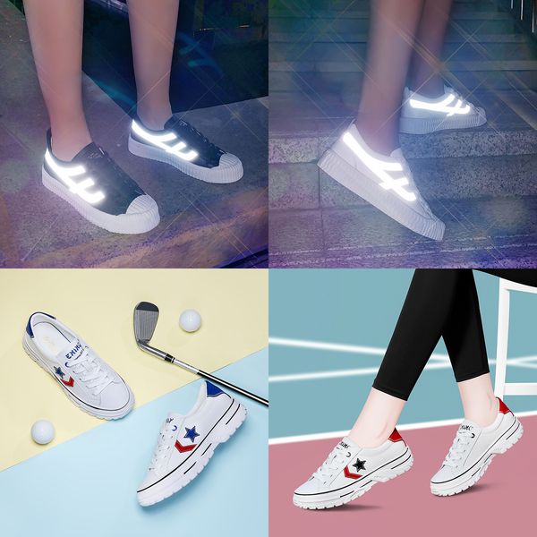 

2020 women designer casual shoes fashion luxury brands lighted designer sneakers lace-up running black white stripe shoes size 35-40