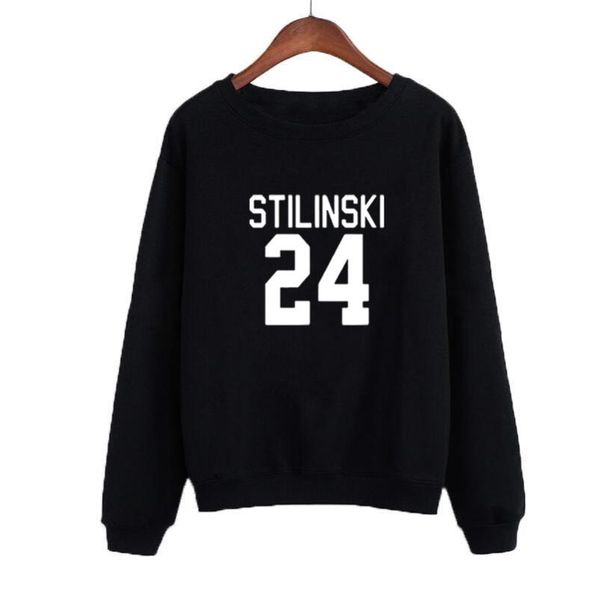 

funny hip hop street sudaderas mujer wolf stiles stilinski teen 24 letter sweatshirt autumn hoodies women harajuku, Black