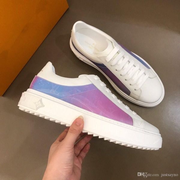 

2020 luxembourg luxury designe men women sneaker casual shoes low high paris brand monogram colorful shoe walking platform shoes, Black