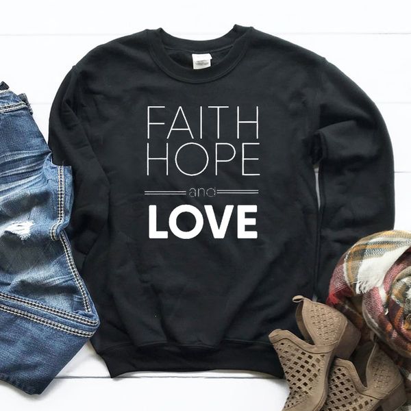 

harajuku tumblr girls pullovers christian 90s faith hope and love letter print women sweatshirt faith jesus, Black
