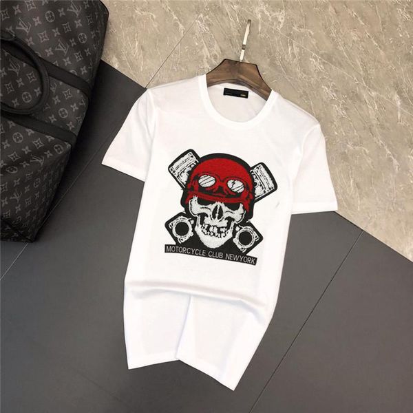 

2020 лето новый роскошный мужская футболка мода повседневная фитнес прохладный o-образным вырезом мужская медведь футболка лето с коротким р, White;black