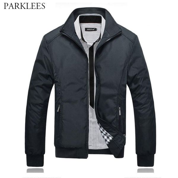 

men's jackets stand collar bomber jacket men 2021 spring autumn casual coats slim fit lmens outwear streetwear clothing 5xl, Black;brown