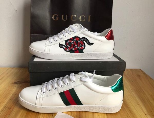 

8gucci de igner hoe ace luxury embroidered white tiger bee nake hoe genuine leather de igner neaker men women ca ual hoe ize 36 44