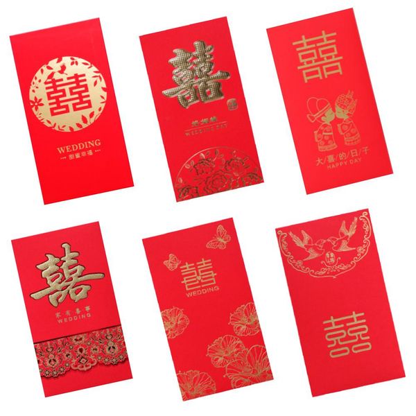 

asypets 6pcs/set stamping hard paper lucky money envelope for new year wedding party
