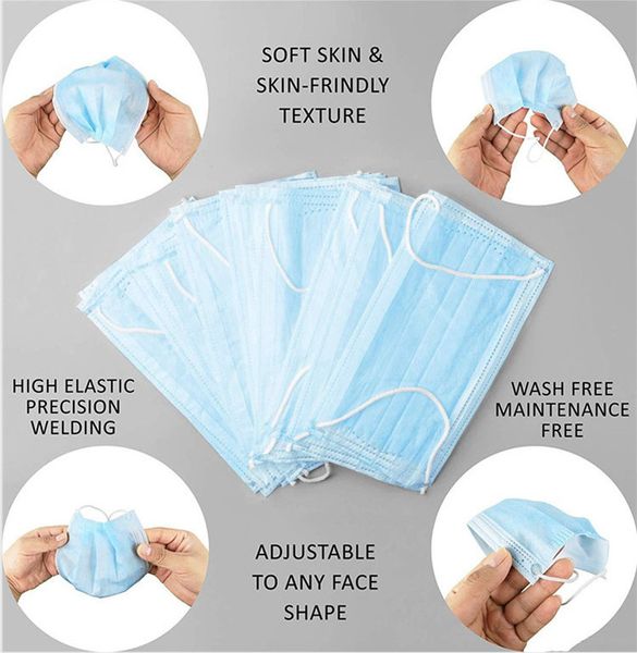 

12 hours ship dhl 5-10 days delivery disposable face masks 3-layer face mask men and women mask