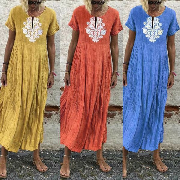 

women floral maxi dress prom evening party summer beach dress casual long sundress /by, Black;gray