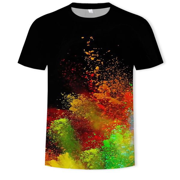 

mens designer color ink-jet 3d printed t-shirt casual short-sleeved t-shirt, White;black