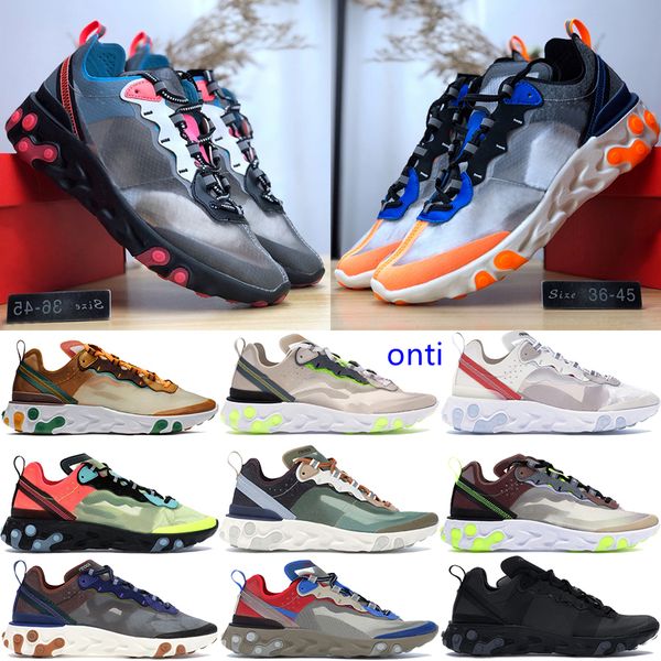 

2020 react element 87 55 undercover mens running shoes blue chill solar red sail light bone triple black men women designer trainer sneakers