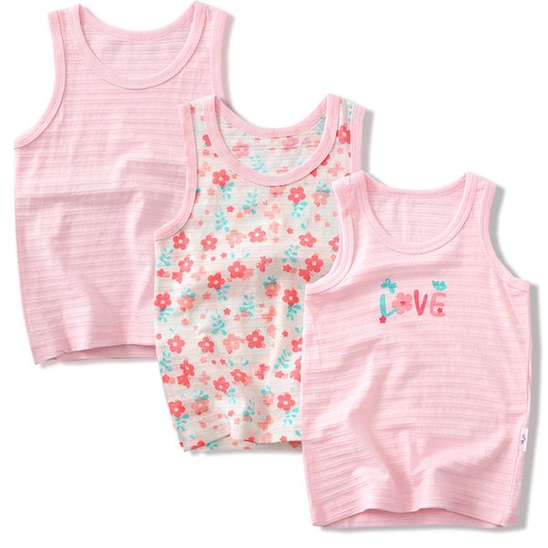 

vidmid baby girls vest undershirts kids cotton underwear summer children beach clothing girls sleeveless tank 4086 01 y200704, Blue