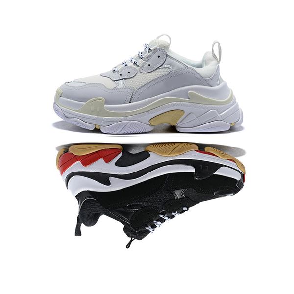 

2017 multi luxury triple s designer low new arrival sneaker combination soles boots mens womens runner shoes sports casual shoe, Black
