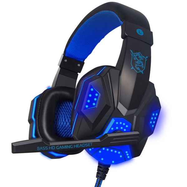 

surround stereo gaming headset headband headphone usb 3.5mm led with mic for pc