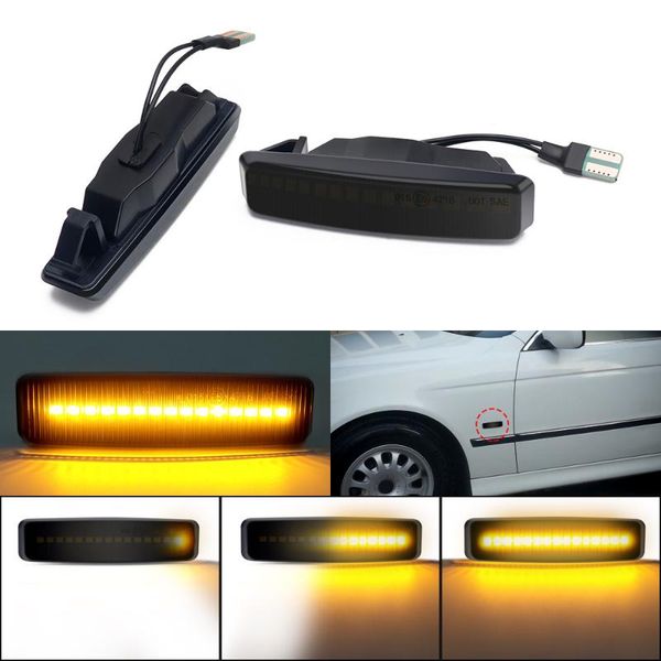 

2pcs 12v amber led turn signal light dynamic side marker light fender lamp for e39 flowing car daytime running lights