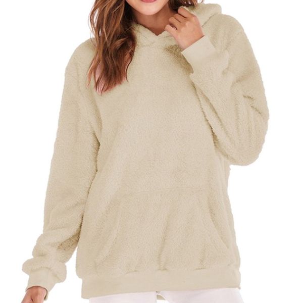 

heflashor 2018 brand new oversized sweatshirt women autumn fashion solid hoodie sweatshirt casual warm outerwear femme plus size, Black