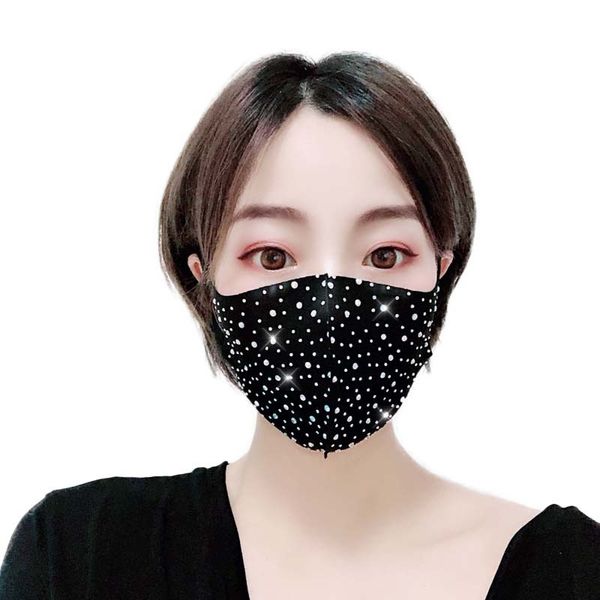 

dhl fashion trend selling rhinestone masks nightclub party personality cool face mask dust-proof sunscreen ladies masks