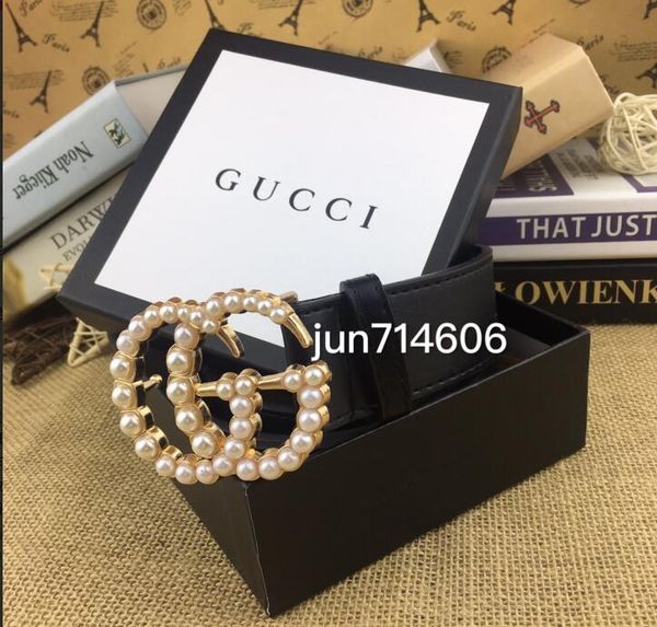 

fashion real leather smooth buckle belts men designer belts style high brand waistbands with box, Black;brown