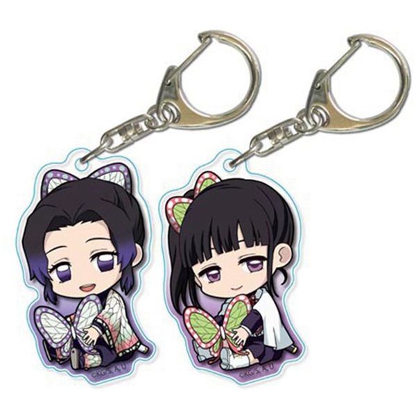 

anime demon slayer: kimetsu no yaiba acrylic keychain keyring cosplay cartoon anime gifts, Silver