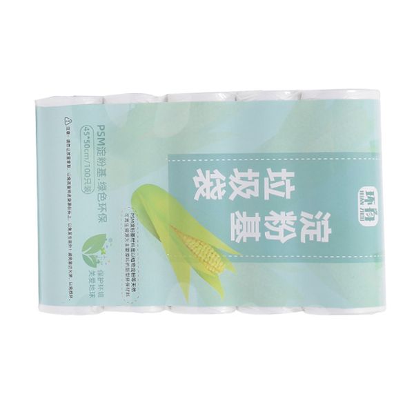 

5 rolls disposable garbage home trash bags corn biodegradable kitchen breakpoint cleaning bag organizer plastic waste bag