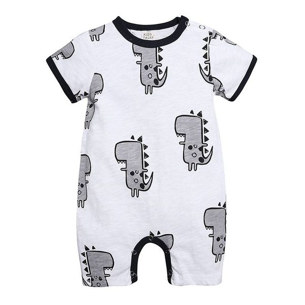 

baby clothing cotton rompers baby boy girls short sleeve summer cartoon printed toddler cute clothes, Blue