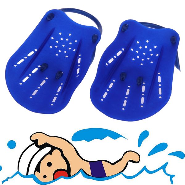 

1 pair swimming paddles training adjustable hand webbed gloves padel fins flippers for men women kids learn gear s/m/l