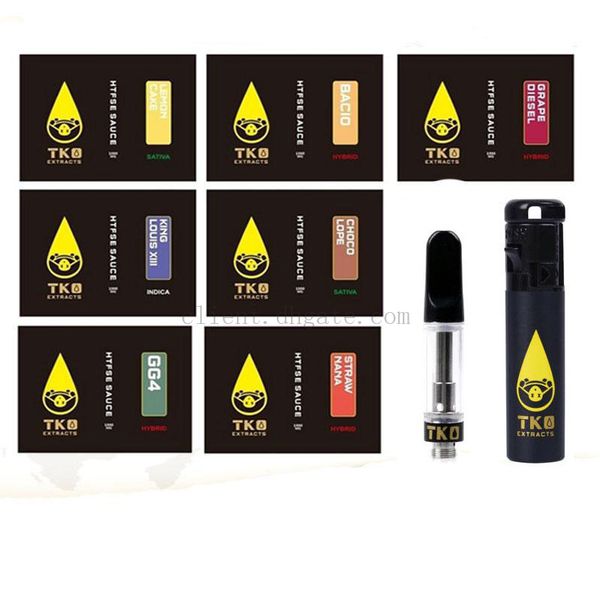 

Black TKO Cartridges Extracts Empty Oil Vape Pen Ceramic Tips Packaging Ceramic Coil Carts vaporizer e cigarette 510 Thread Atomizers