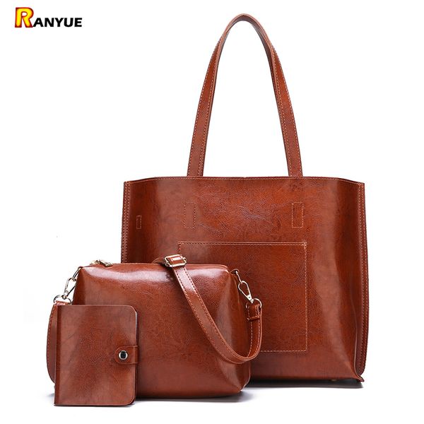 

3pcs bucket women shoulder bags set pu leather handbags female large capacity casual tote bolsa feminina ombro crossbody bolsos