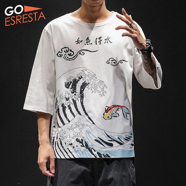 

men's t-shirts goesresta 2021 summer brand short-sleeved cotton breathable plus size casual wild fashion street sports t-shirt men, White;black
