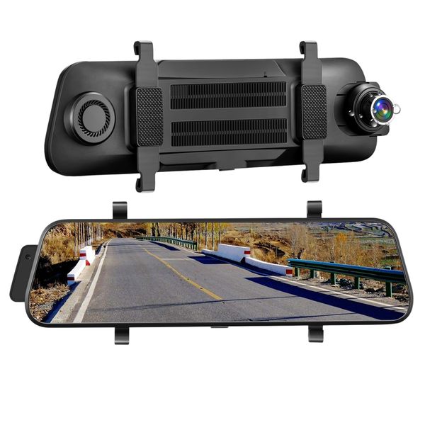 

9.66 inch mirror dash cam press full screen ; 1080p 170Â° full hd front camera;1080p 140Â°wide angle hd rear view camera;ti car dvr