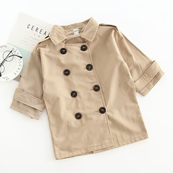

Baby Trench Coats New Fashion Spring Autumn Double Breasted Long Jackets For Girls Boys Kids Windbreaker Children Outerwear, Khaki