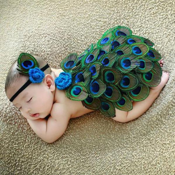 

newborn pgraphy children's peacock flower pgraphy costumes studio baby peacock prop peacock suits, White