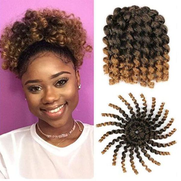 2020 3 Packs Short Wand Curl Spiral Bouncy Jumpy Crochet Hair Afro