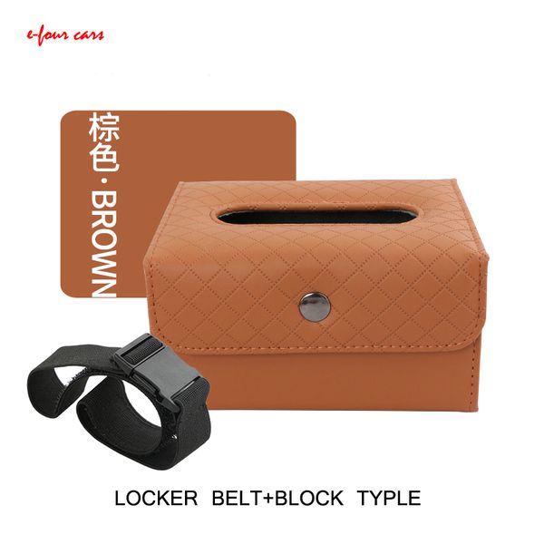 

e-four car tissue box leather with magic stick tape clip on sunshade block armrest seat headrest console accessories hold tissue