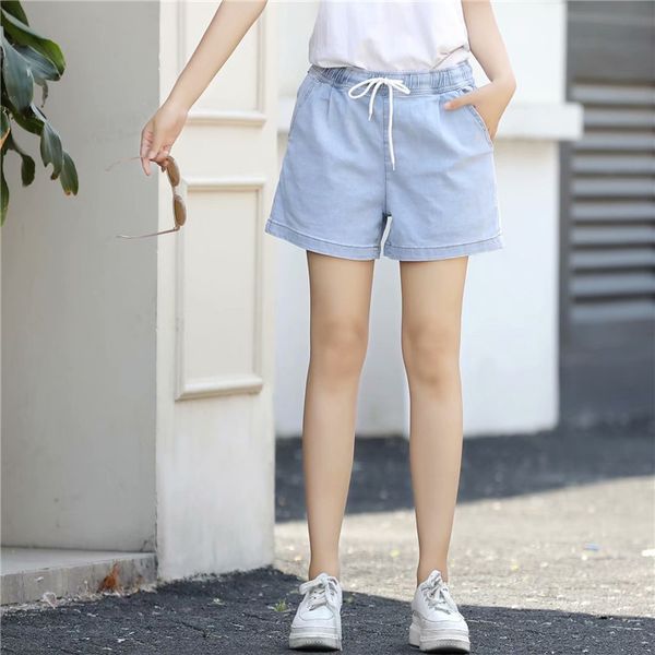 

summer spring 2019 fashion women lady denim skinny casual oversize plus size loose jeans women casual shorts, Blue