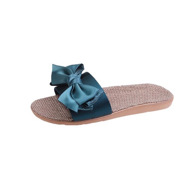 

flat slippers women's fashion wear summer new wild lazy bowknot net red sandals and slippers, Black