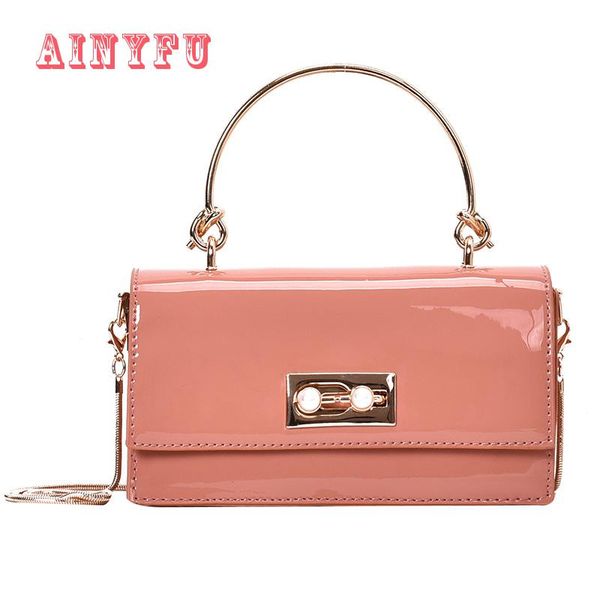 

women pearl chain handbag fashion wild female tide shoulder bags 2020 new metal handbag messenger bag b802