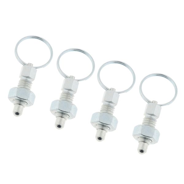 

4pcs stainless steel non lock-out indexing plunger with pull ring m6
