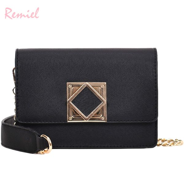 

simple fashion female square bag 2017 new pu leather women's designer handbag lock chain shoulder messenger bags