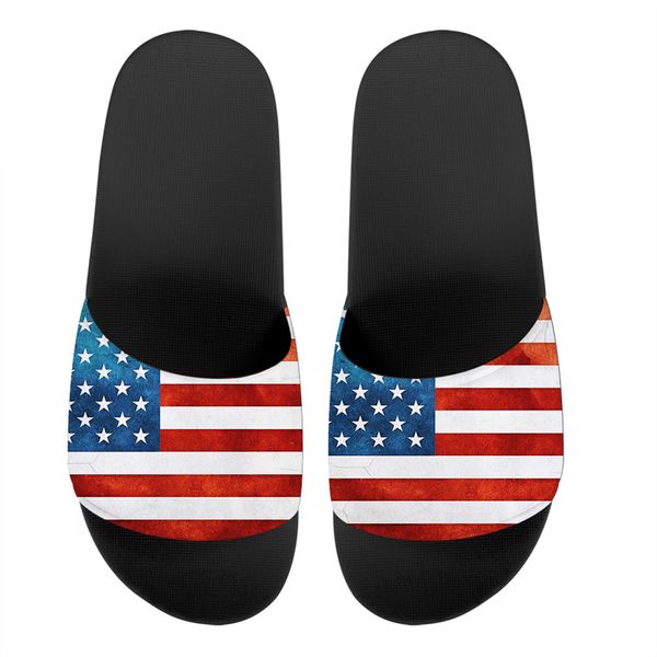 

hycool men flat sandals national flag print summer shoe slippers man bathroom beach casual shoes lightweight home indoors shoes, Black