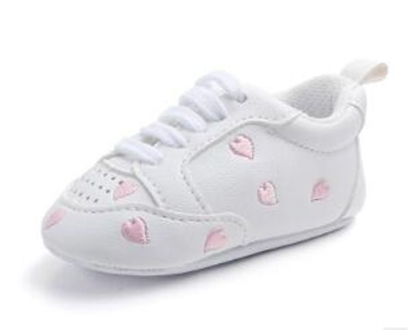 

spring and autumn new sports red heart five star baby shoes walking shoes soft sole small wave shoes white wl1153