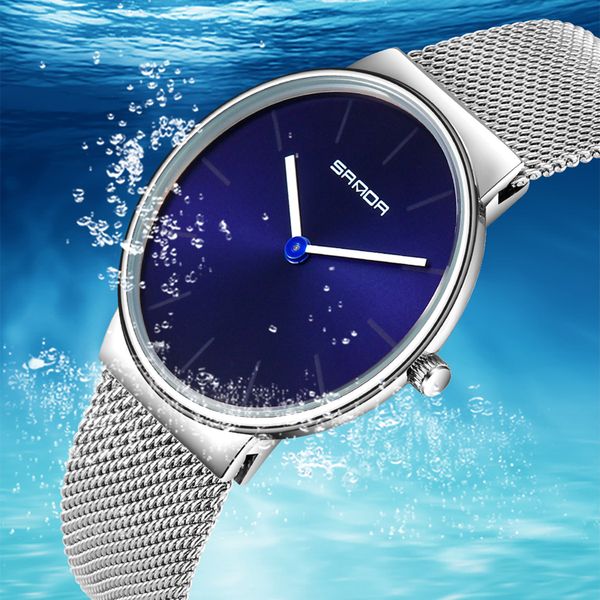 

super slim мужские часы из розового золота mesh watch мужская мода бизнес наручные часы водонепроницаемые relogio masculino, Slivery;brown