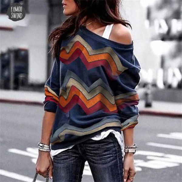 

women blouse off shoulder long sleeve shirt women printed spring autumn knitted pullover blusas camisas, White