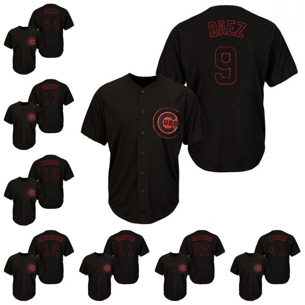 

Mens Chicago Javier Baez AnthonyRizzo KrisBryant Kyle Schwarber Jason Heyward Ben Zobrist Mark Zagunis Black fashion Cubs Baseball Jerseys