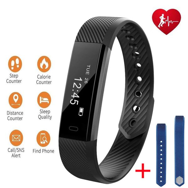 

new smart bracelel and replacement strap heart rate sleep monitor message reminder men women watch wristband for iphone android, Slivery;brown